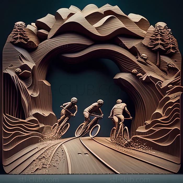 3D model The Bridge Bike Gang Stormy Cycling Road (STL)